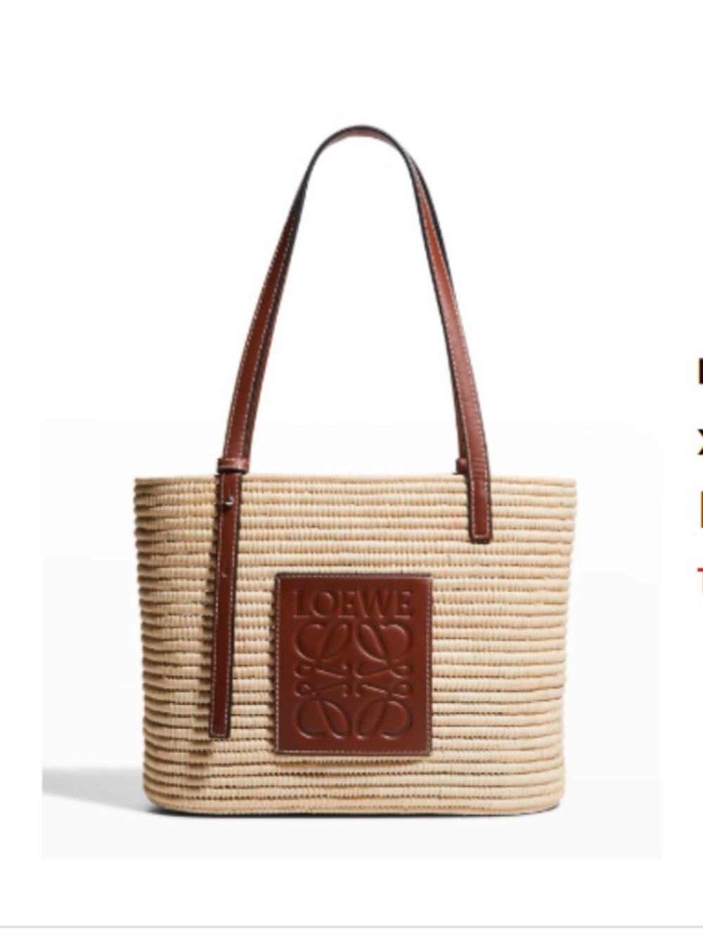 Loewe Paula's Ibiza Square Basket Small Bag in Raffia with Leather Handles